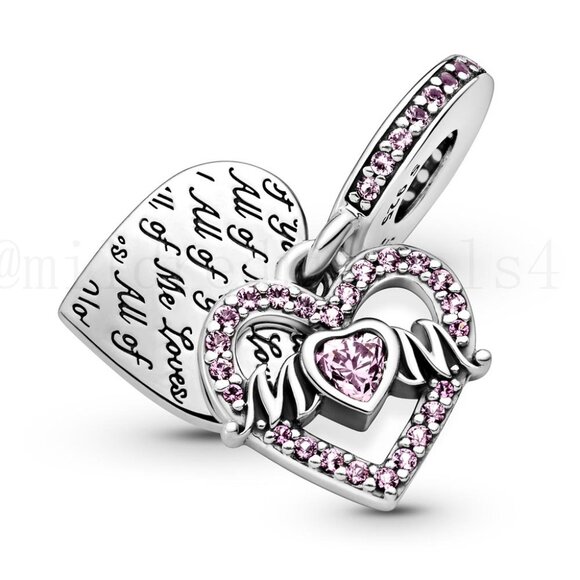 Pandora Pink Heart Mom Dangle Charm - Picture 3 of 5